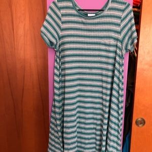 Large lularoe Teal Carly dress